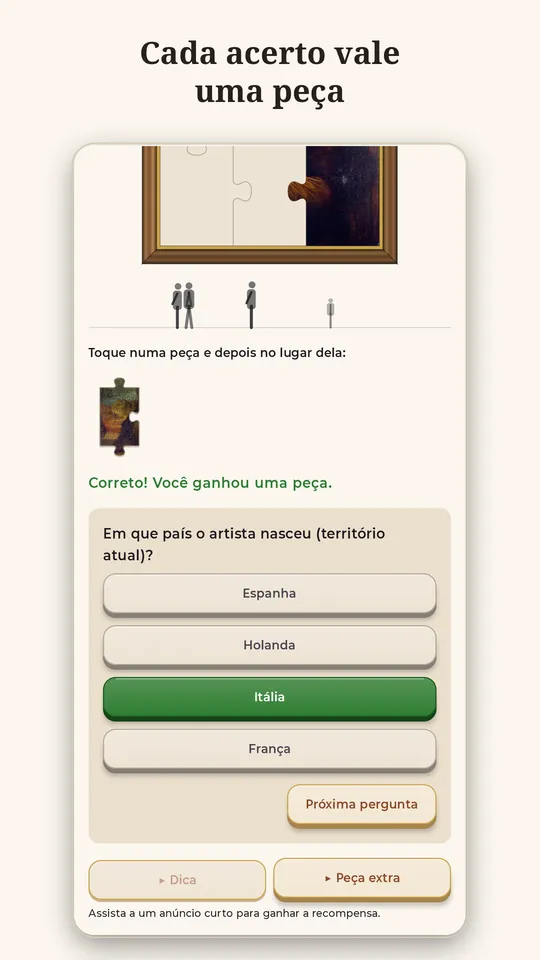 Pergunta do quiz sobre uma obra